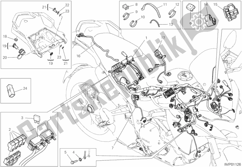 All parts for the Wiring Harness of the Ducati Multistrada 1260 ABS USA 2019